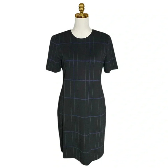 Theory Dresses & Skirts - THEORY | Women’s Windowpane Stretch Knit Shift Dress Size 10